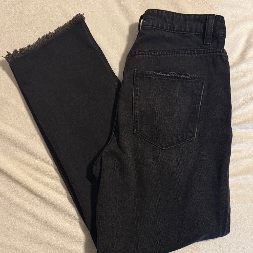 Flying Monkey Black Vintage High Rise Distressed Crop Jean